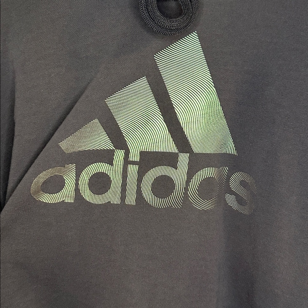 Adidas Holiday Graphic Cropped Hoodie Black - Picture 2 of 12
